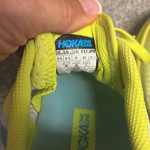 Hoka One One Lime Green Running Shoes with Gray Logo - Picture 7 of 7